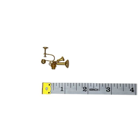 Vintage Dangle Earrings Old Fashioned Phones Gold Tone Screw Back - Picture 5 of 5